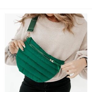 Jolie Puffer Belt Bag Emerald NWT
